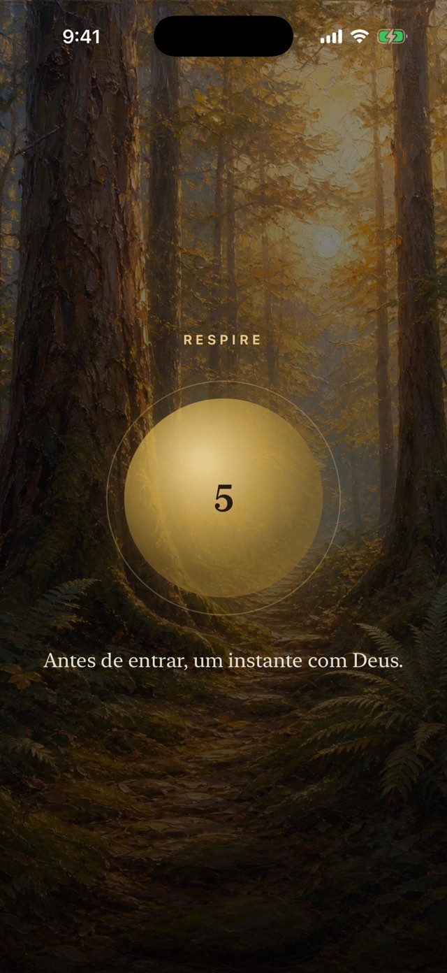 Tela de respiração guiada da pausa do escudo