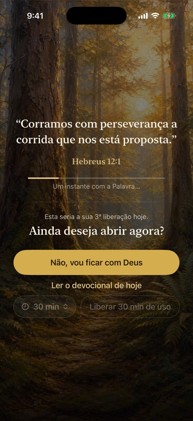 Tela com o versículo da pausa